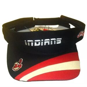 Cleveland Indians Chief Wahoo Mens Vintage 90s Original Visor Hat New Mlb